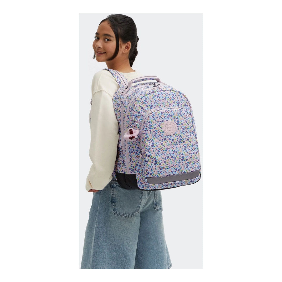 Kipling Rucksack Klassenzimmer mit digitalem Blumendruck