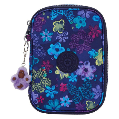 Kipling 100 Tripe Federmäppchen – dunkler Blumenstempel