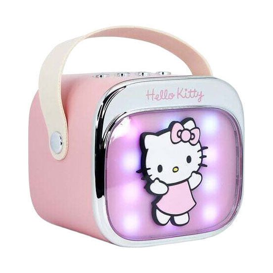 OTL Technologies Hello Kitty – Karaoke-Set für Kinder – kabelloses Mikrofon und Lautsprecher – mit Lichteffekten – Sprachverzerrung