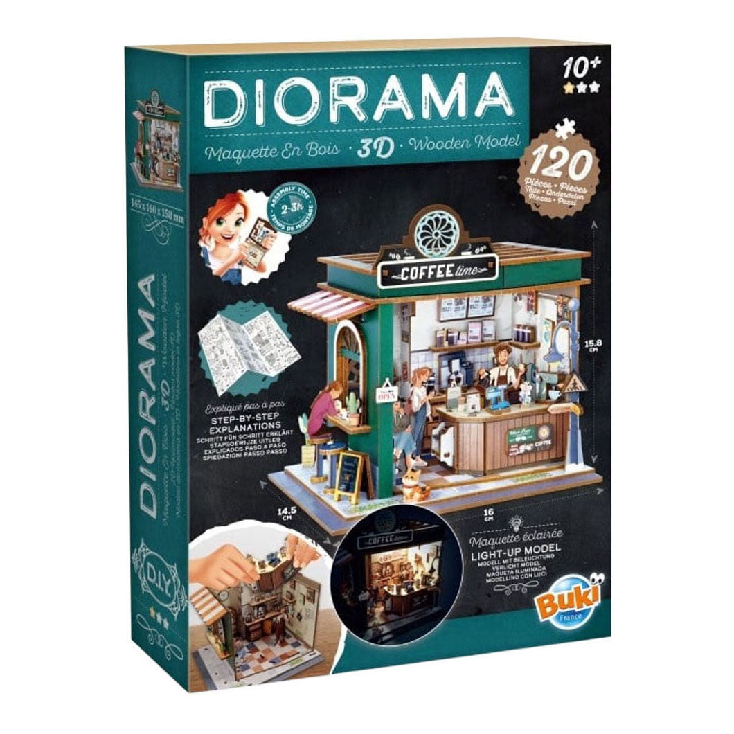 Buki France Buki – Modellbausatz – Diorama – Holz – Miniaturcafé
