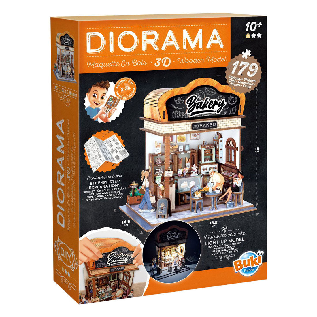Buki Frankreich Buki – Modellbausatz – Diorama – Holz – Miniatur-Bäckerei