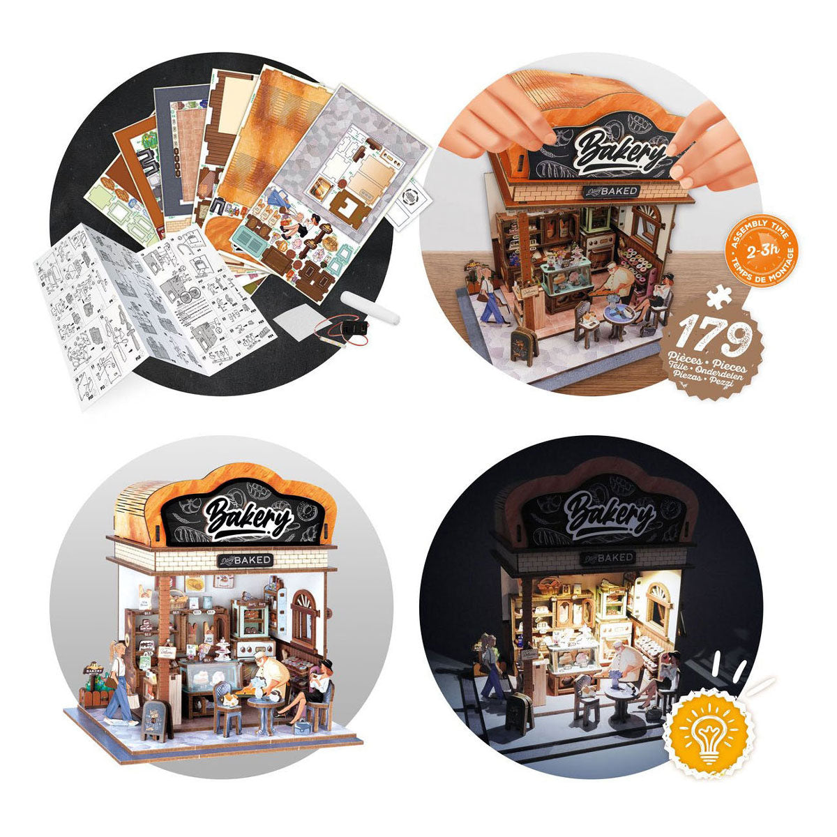 Buki Frankreich Buki – Modellbausatz – Diorama – Holz – Miniatur-Bäckerei