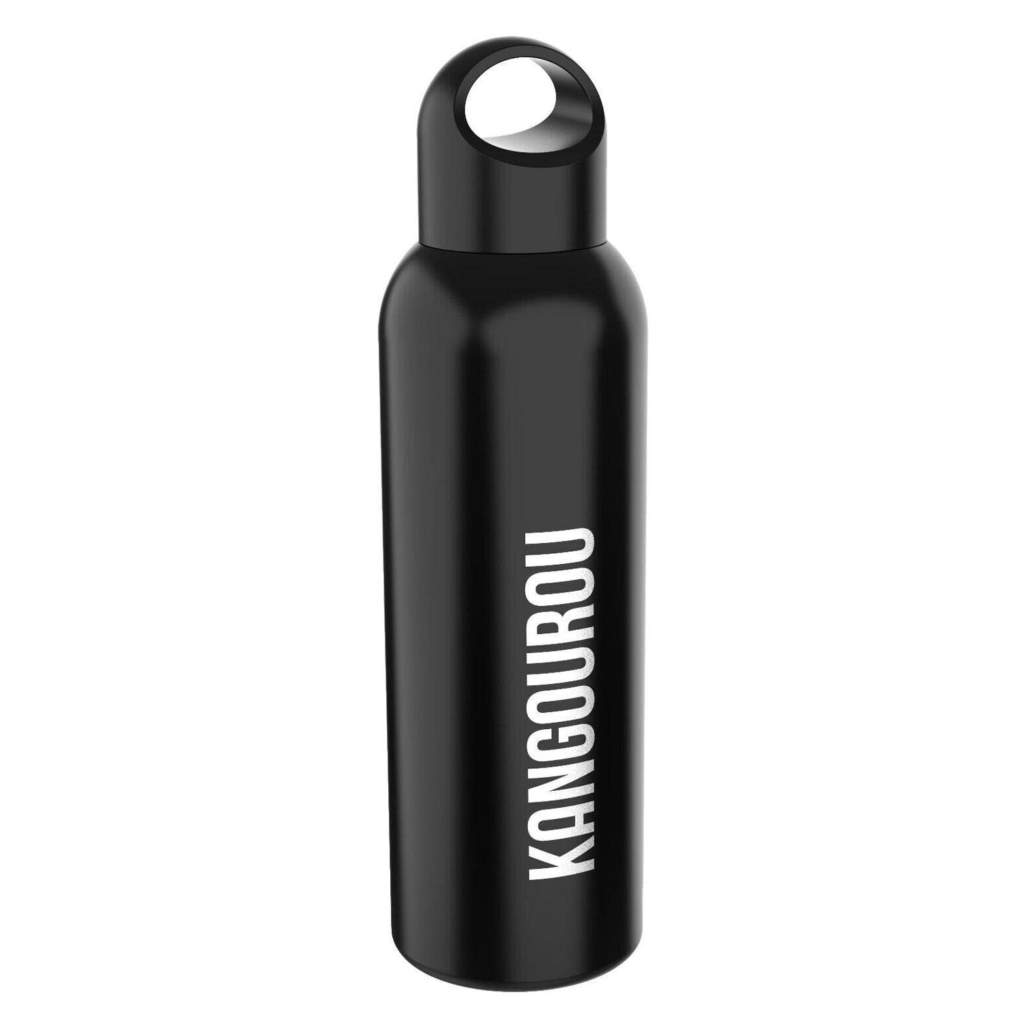 Kangourou Edelstahl-Trinkflasche schwarz