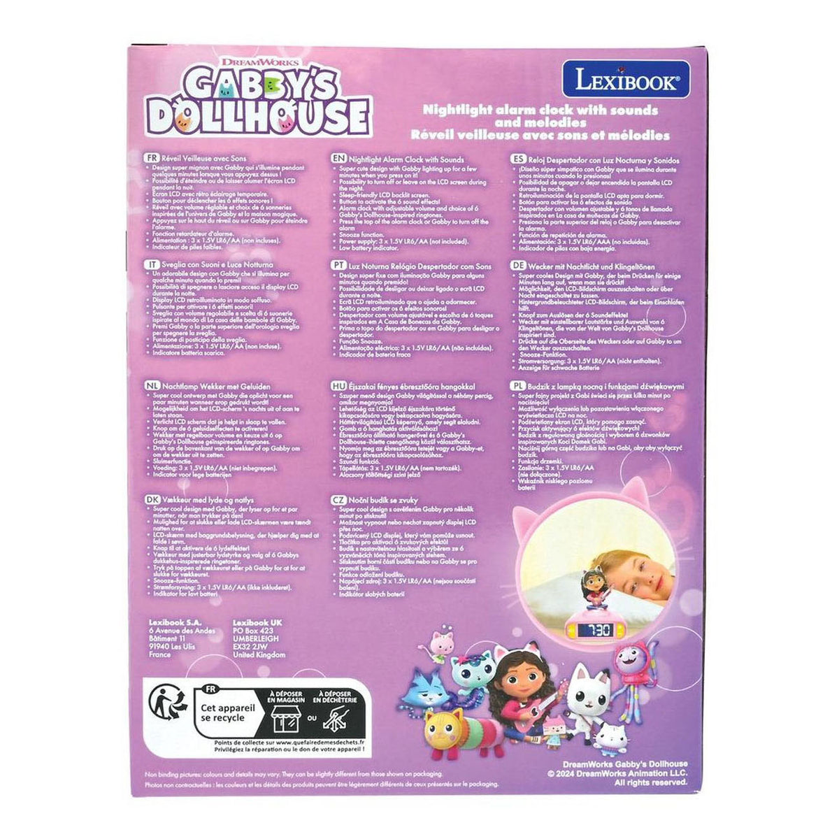 Lexibook Gabby's Dollhouse Nachtlichtwecker mit Geräuschen