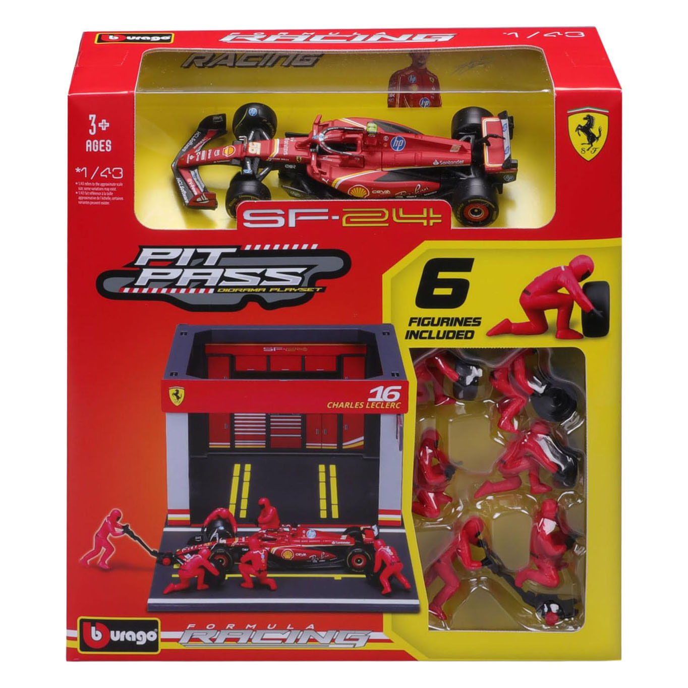 RC Burago Ferrari Pit Pass mit Charles Lecle – 1:43