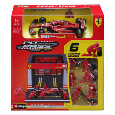 RC Burago Ferrari Pit Pass mit Charles Lecle – 1:43