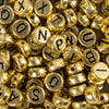 Creativ Company Buchstabenperlen, D 7 mm, Lochgröße 1,2 mm, ca. 200 Stück, Gold, 21 g 1 Box