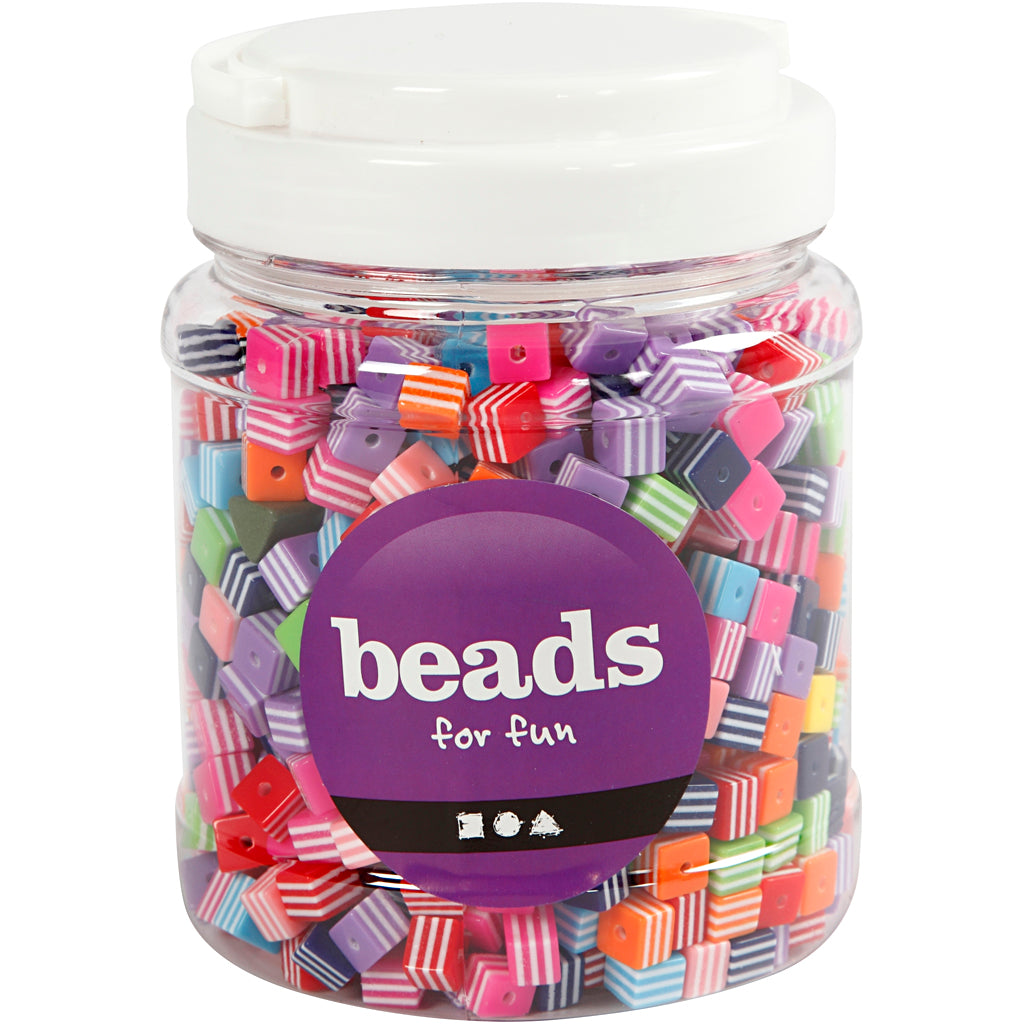 Creativ Company Multi Mix, Größe 8x8 mm, Lochgröße 2,5 mm, ca. 950 Stück, 500 g, 700 ml 1 Karton
