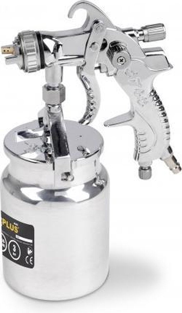 Powerplus Luftdruck-Lackierpistole powair0110 – Farbspritzpistole mit 3 bar und 1 l – mit Kompressor verwendbar