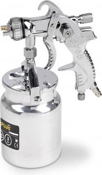Powerplus Luftdruck-Lackierpistole powair0110 – Farbspritzpistole mit 3 bar und 1 l – mit Kompressor verwendbar