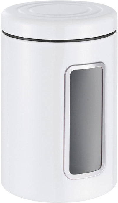 Wesco Classic Line Vorratsbehälter mit Fenster | 2 Liter | Metall - weiß | Vorratsglas