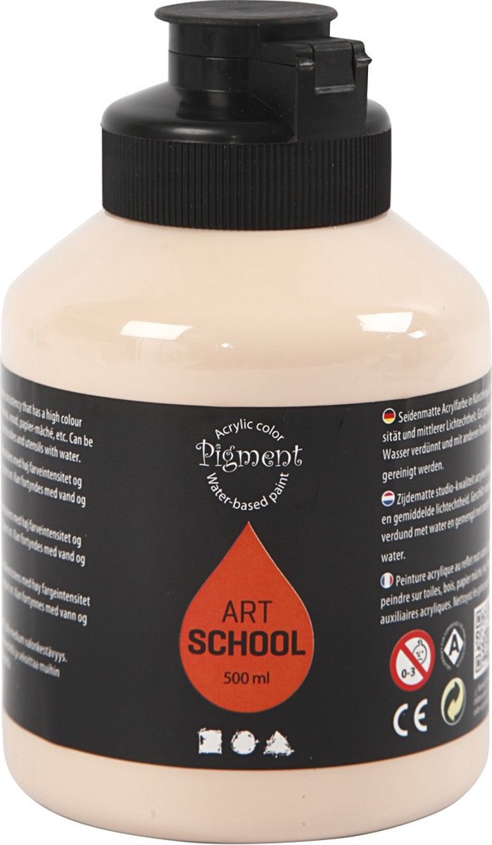 Creativ Company Acrylfarbe, seidenmatt, deckend, hellbeige, 500 ml 1 Flasche