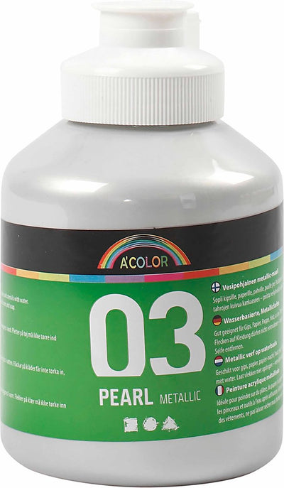 A-Color Acrylfarbe Metallic, Metallic, Silber, 500 ml 1 Flasche
