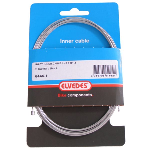Elvedes Schalt-Innenzug 2250mm verzinkt ø1,1mm N-Nippel (auf Karte)
