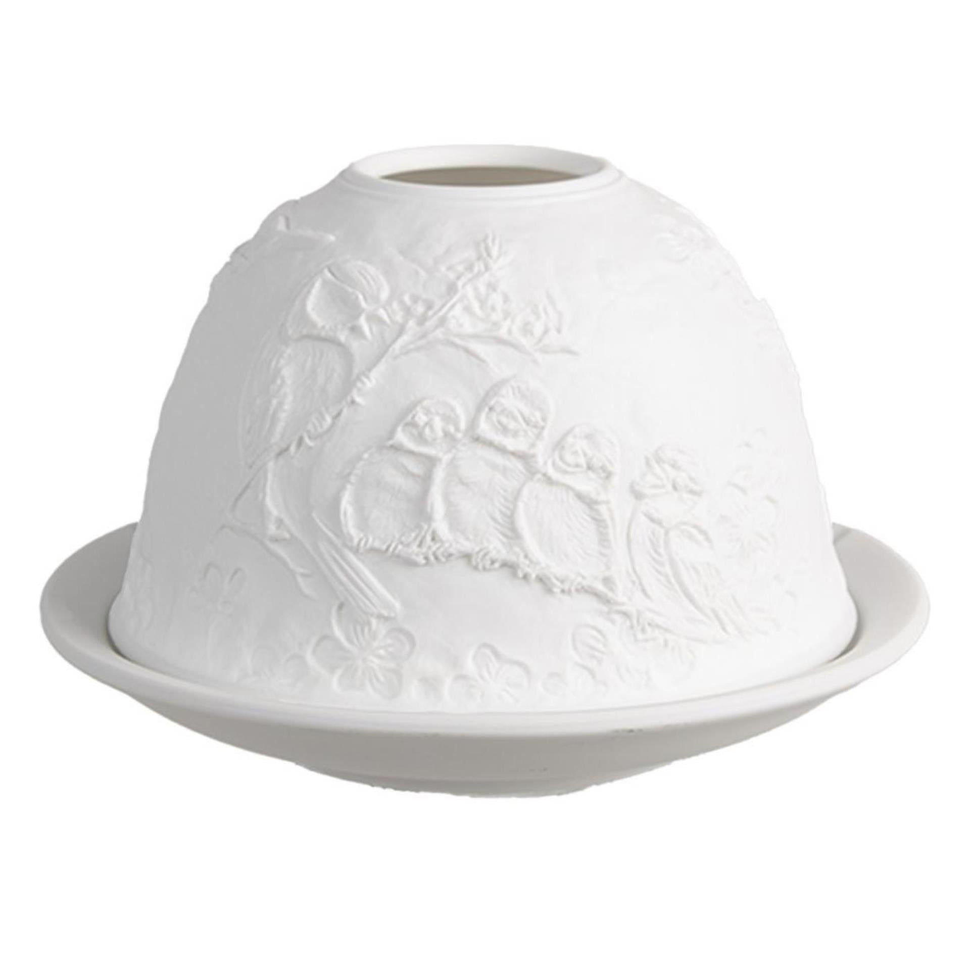 Clayre Eef Teelichthalter Vögel Porzellan ã˜12x8cm