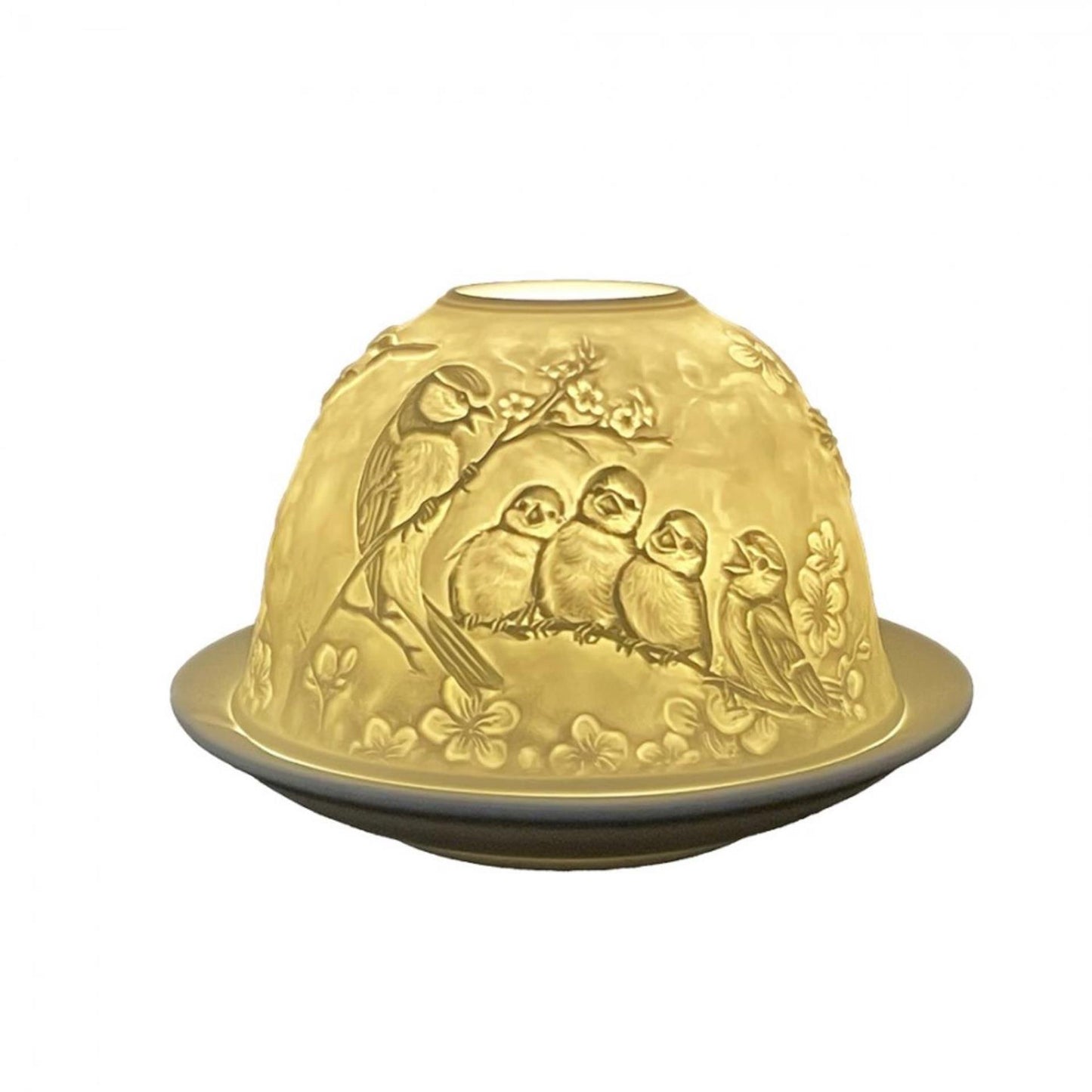 Clayre Eef Teelichthalter Vögel Porzellan ã˜12x8cm