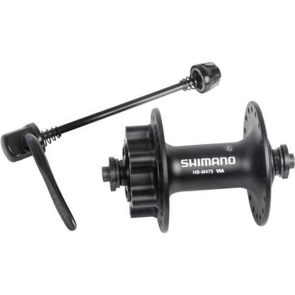 Front Shimano FH -M475 - 36 Löcher - 6 Schrauben mit Bremsscheibenmontage - Schwarz