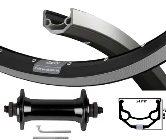 KGS Vorderrad 28 Zoll (622) ZAC19 Schwarz Silberversagen Hub