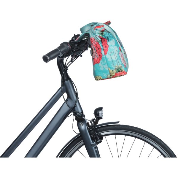 Basilikum Bloom Field Fahrradhandtasche - langlebig, wasserdicht, blau