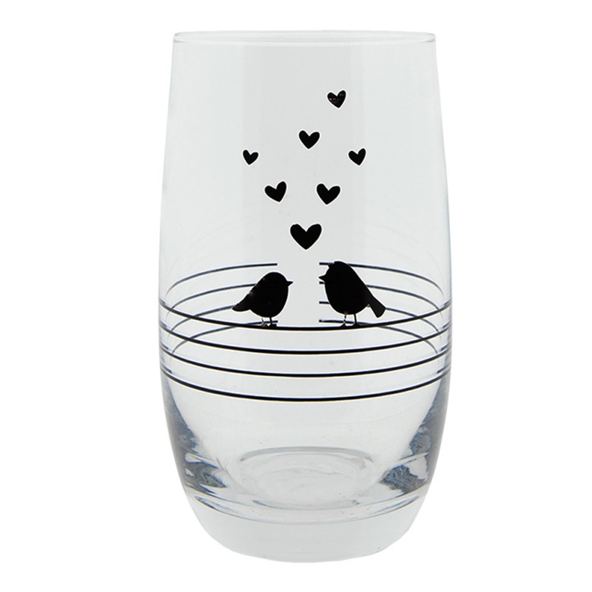 Clayre Eef Trinkglas Vögel 320ml