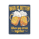 Paperdreams-Textschild aus Metall – Bier ist besser