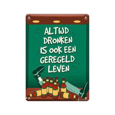 Paperdreams Textschild aus Metall – Immer betrunken