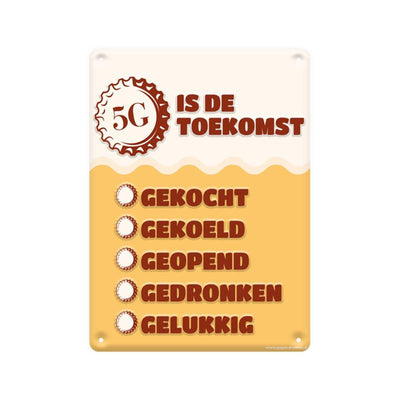 Paperdreams-Textschild aus Metall – 5 g ist die Zukunft