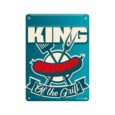 Paperdreams Textschild aus Metall – König des Grills
