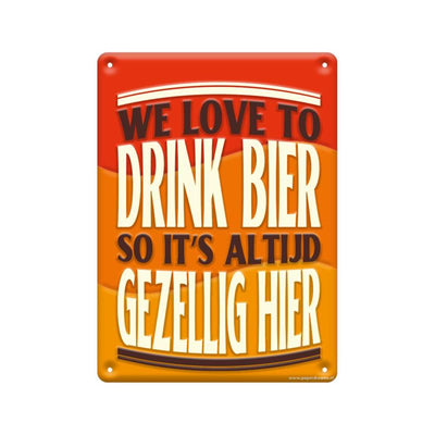 Paperdreams-Textschild aus Metall – Wir lieben es, Bier zu trinken