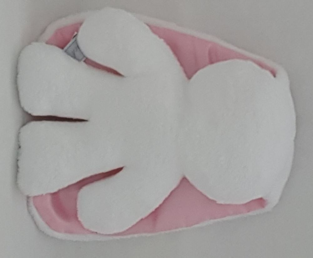 Kuschelhase weiß mit rosa Ohren. 26 cm