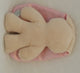 Kuschelhase beige mit rosa Ohren. 26 cm