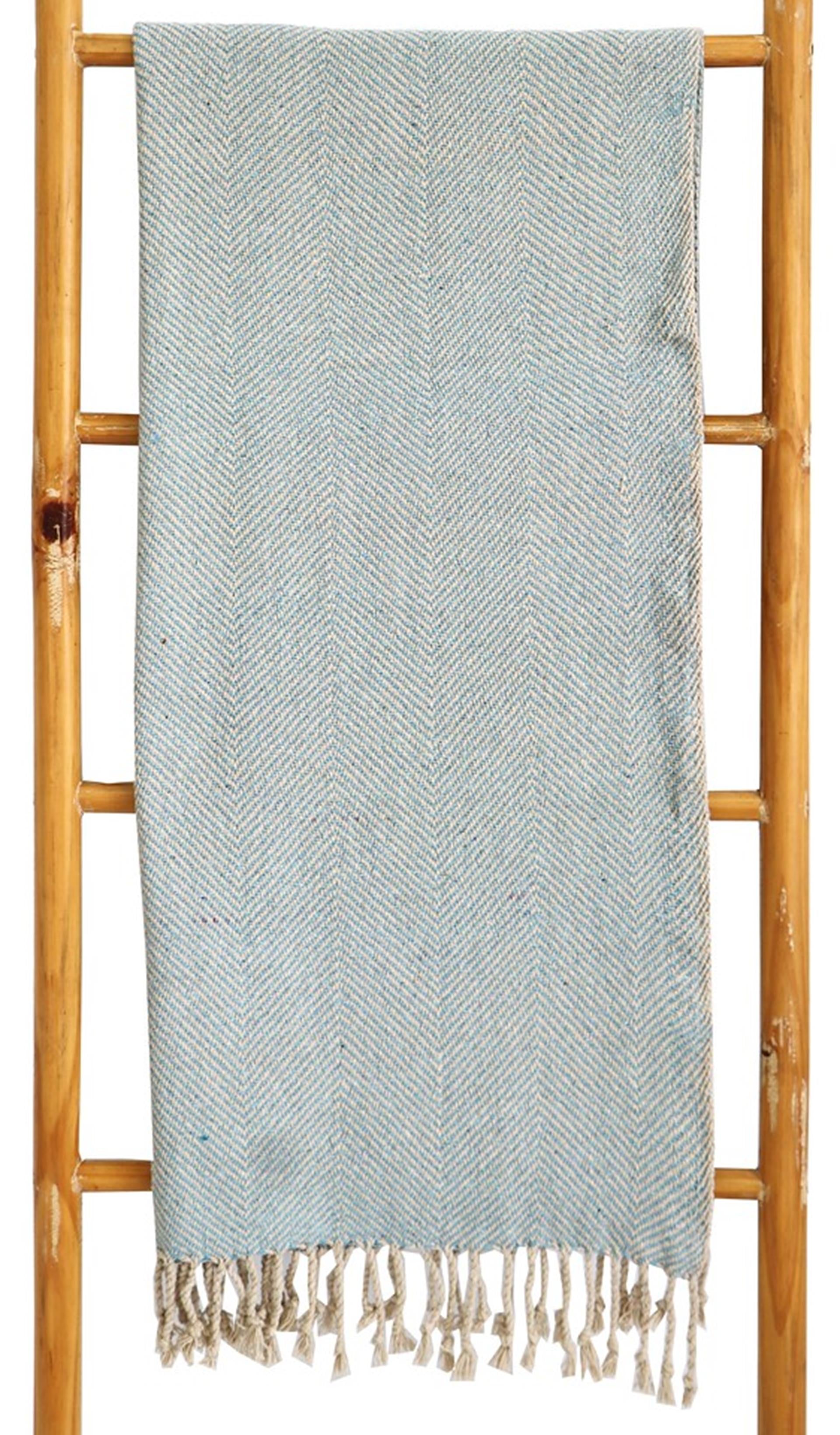 House of Nature kariertes Mansay aus recycelter Baumwolle, 150 x 125 cm