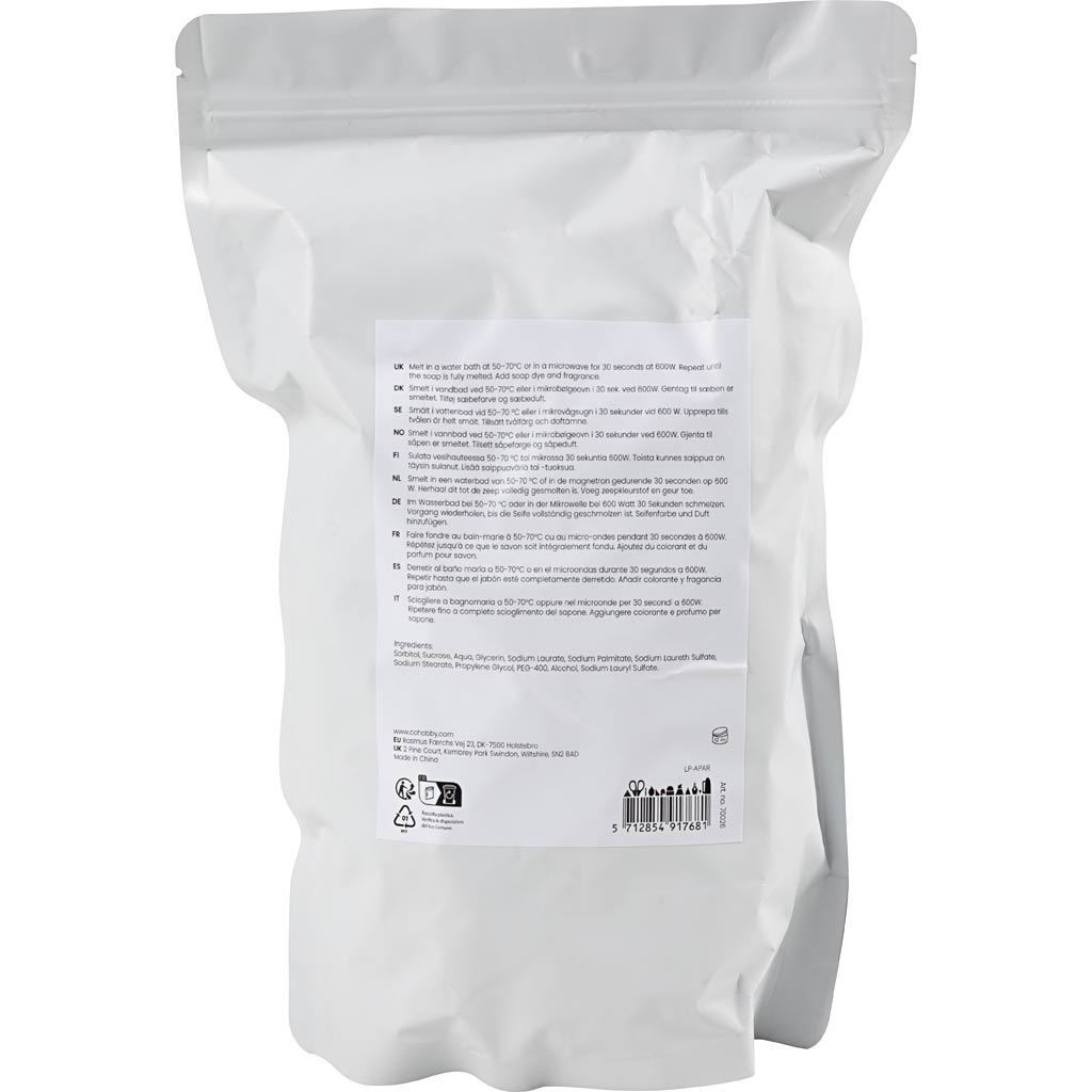 Creativ Company transparente Seifenbasis, Granulat, 1000 gr 1 Box