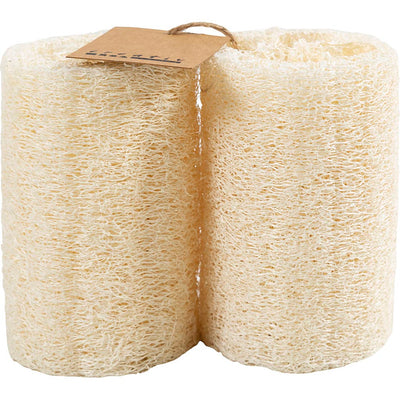 Creativ Company Natur-Luffaschwamm, L: 10 cm, D 5,5-8 cm, hell natur, 2 Stück 1 Box
