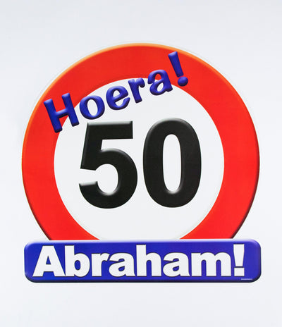 Paperdreams Kronenschild-Verkehrsschild 50 Jahre Abraham