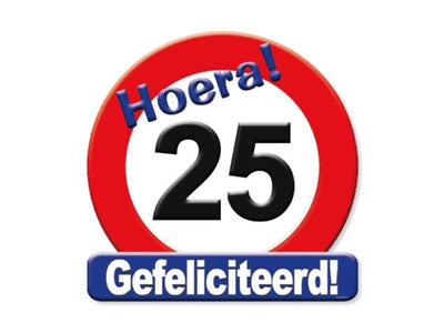 Paperdreams Kronenschild-Verkehrsschild – 25 Jahre