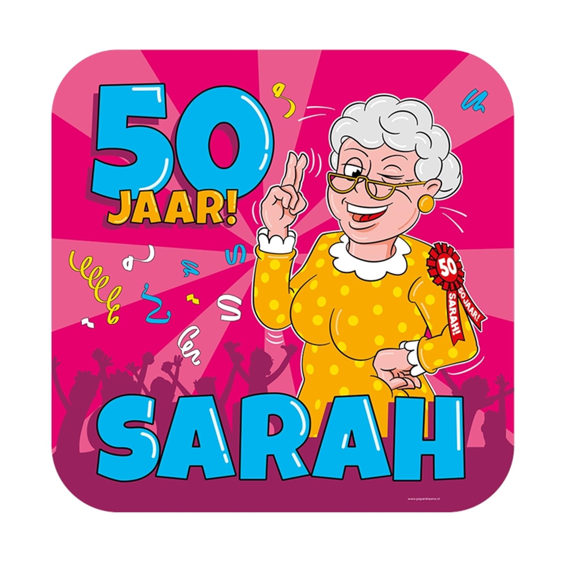 Paperdreams-Tributschild – Sarah-Cartoon