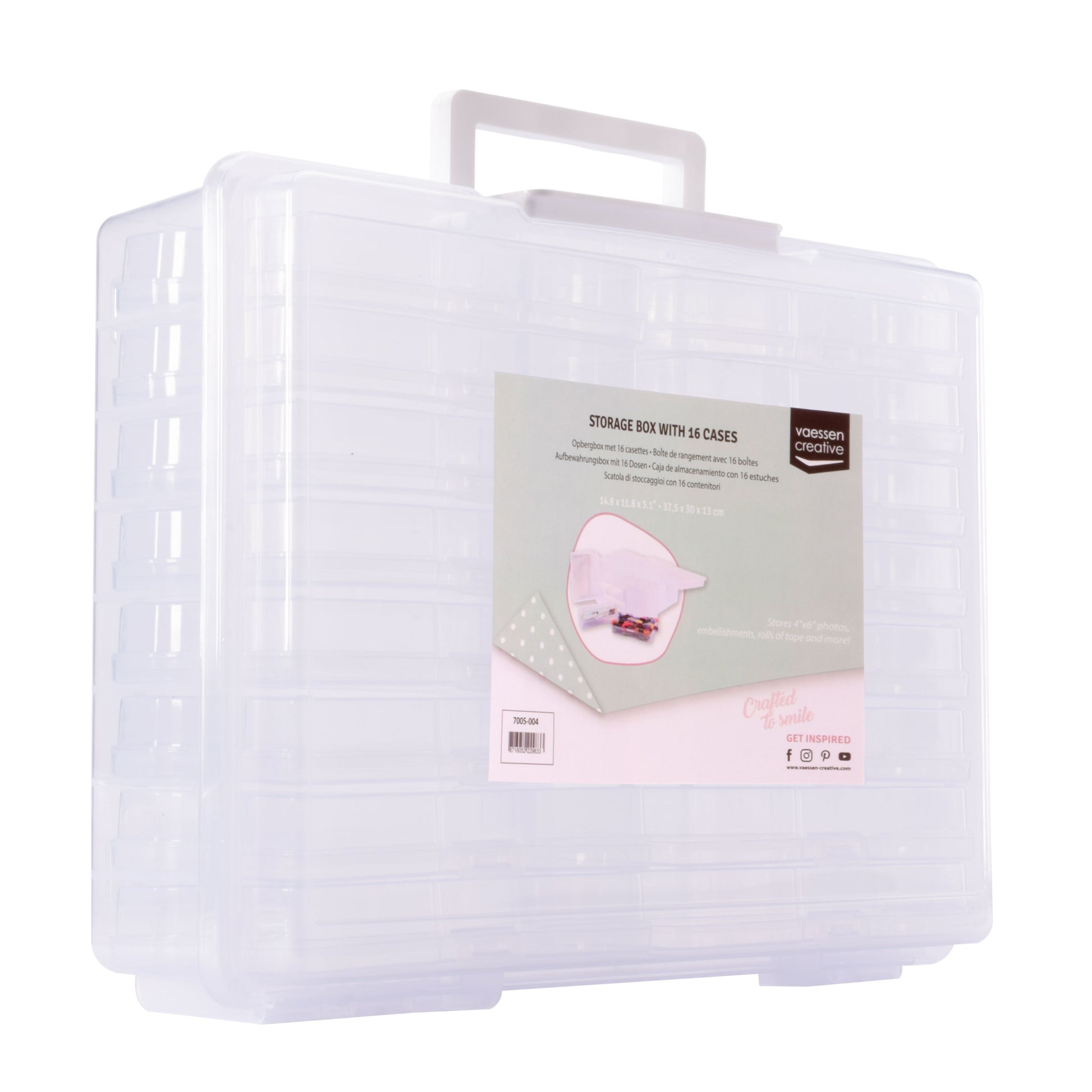 Vaessen creative • Aufbewahrungsbox mit 16 transparenten Kassetten