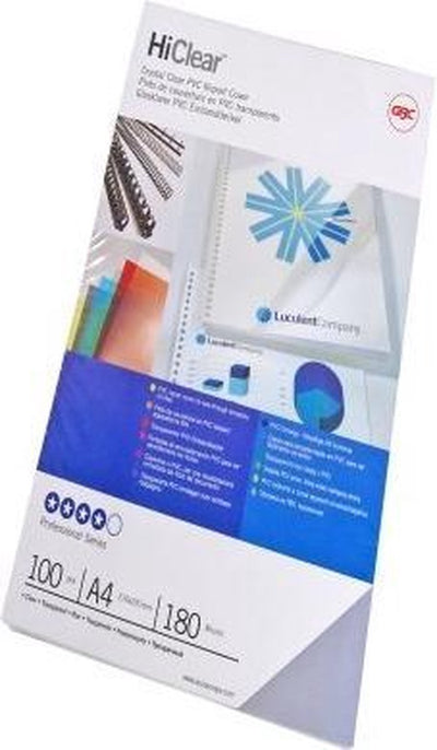 Gbc - Hiclear-Abdeckungen | ft a4 | PVC | 150 Mikrometer | Packung mit 100 Stück | transparent