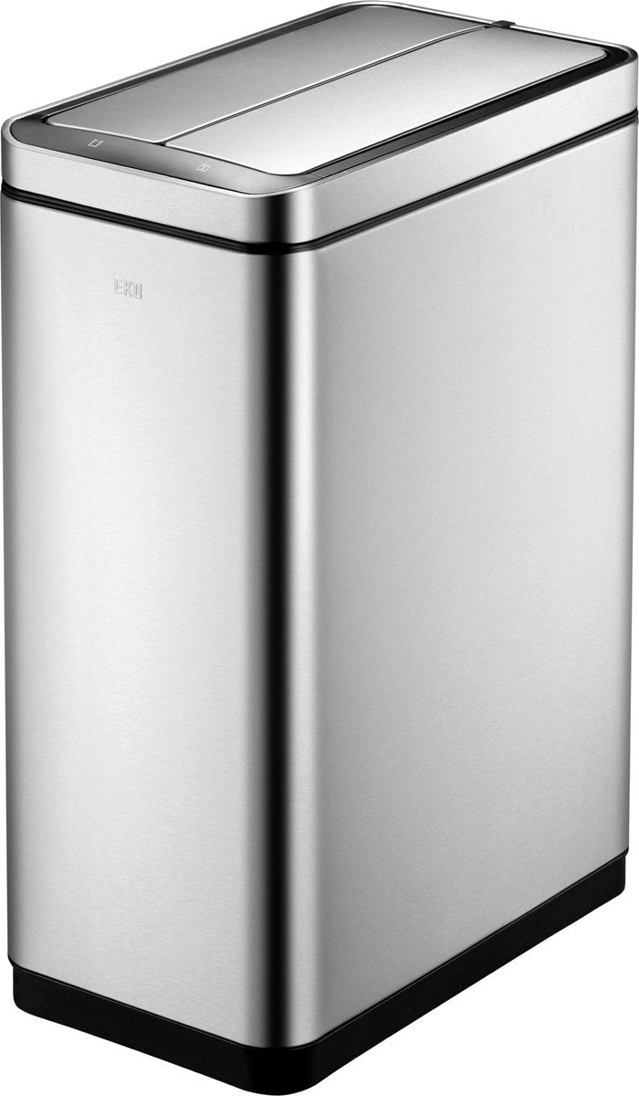 Eko – Deluxe-Phantom-Sensor-Mülleimer 45 Liter – Edelstahl Polypropylen – mattierter Edelstahl – Abfalleimer