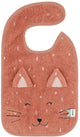 Trixie-Lätzchen - mrs. Katze - weicher Frottee - 100 % Bio-Baumwolle - mit Druckknöpfen - rosa
