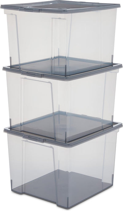 Iris nützliche Aufbewahrungsbox – 30 l – Kunststoff – Grau – 3er-Set