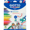 Giotto Textilmarker, Strichstärke 4 mm, verschiedene Farben, 12 Stück, 1 Box