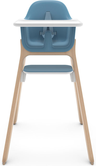 Uppababy Ciro Caleb – Hochstuhl – Blau – Holz – verstellbare Fußstütze – abnehmbares Esstablett