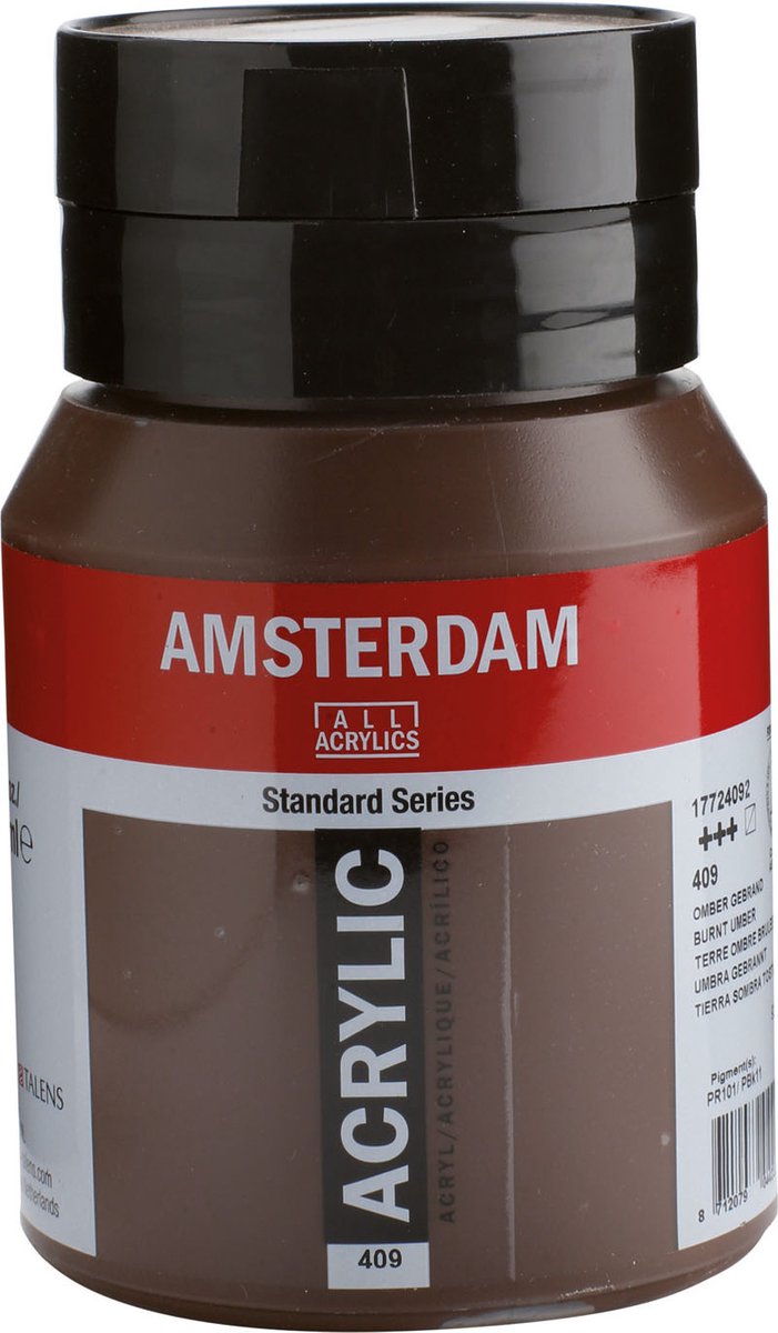 Acrylfarbtopf der Amsterdam Standard-Serie, 500 ml, gebranntes Umbra 409