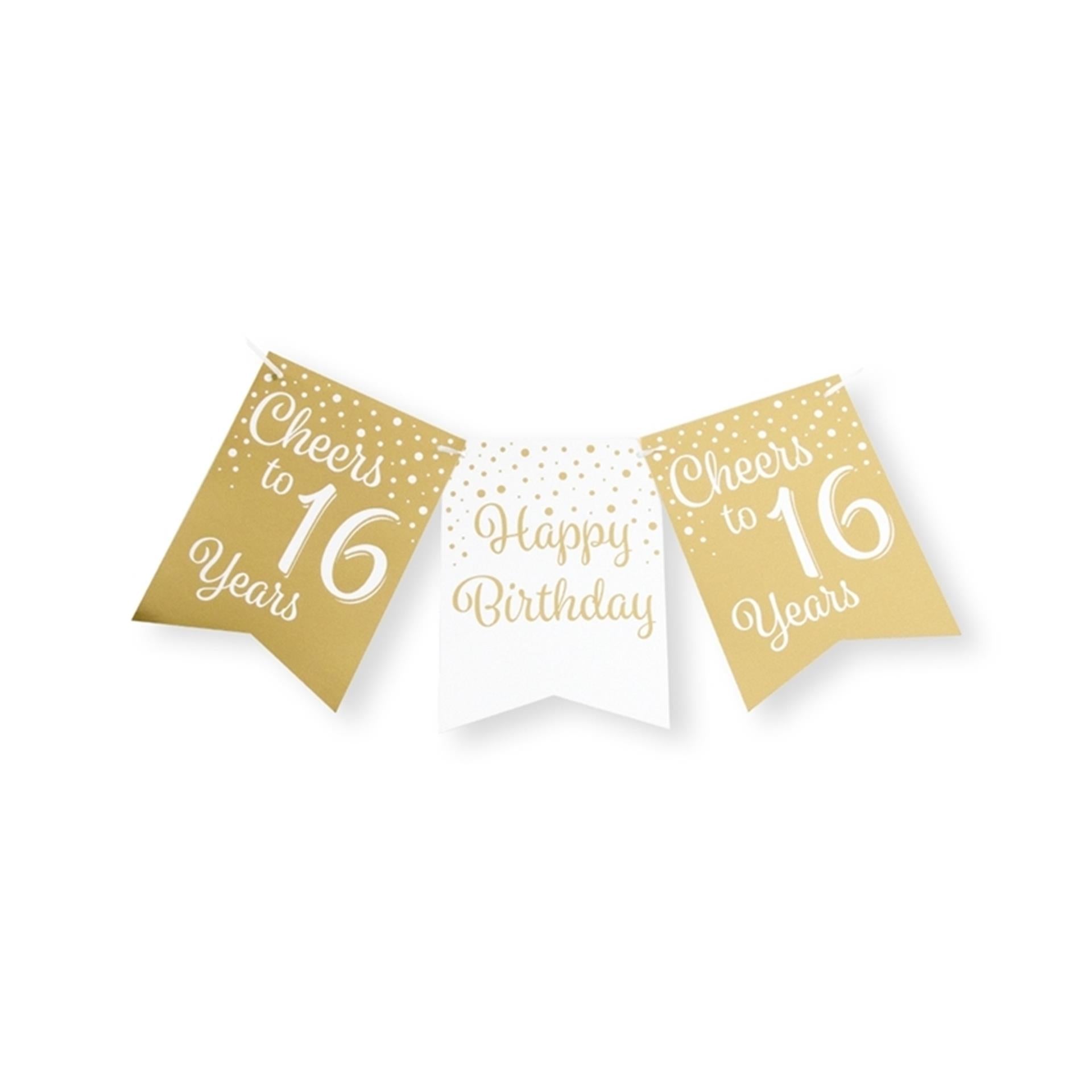 Paperdreams Fahnengirlande Goldweiß – 16