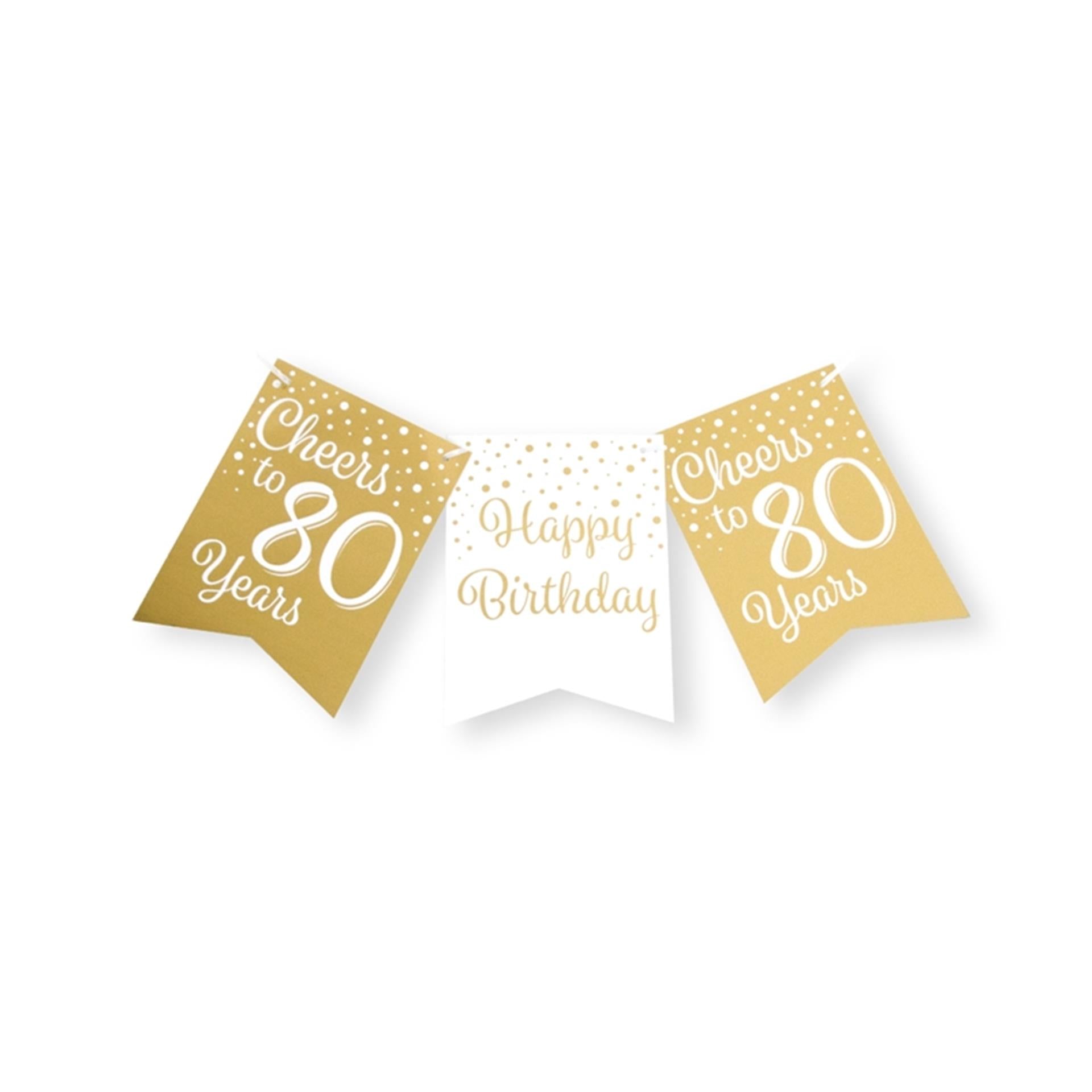 Paperdreams Fahnengirlande Goldweiß – 80