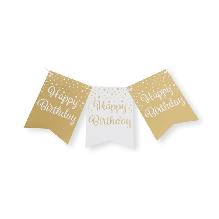 Paperdreams Fahnengirlande goldweiß – Geburtstag