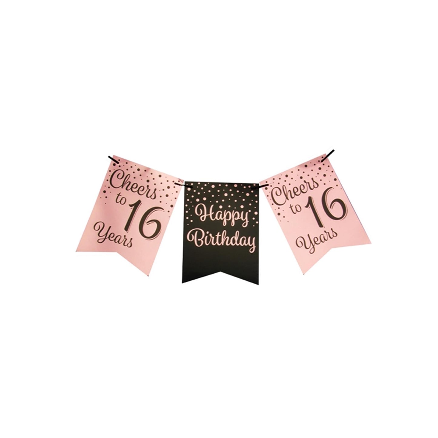 Paperdreams Fahnengirlande rosa schwarz – 16