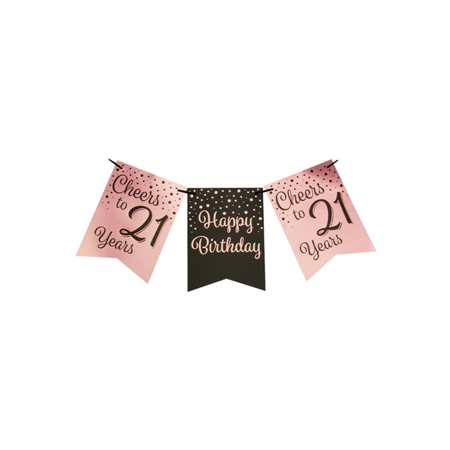 Paperdreams Fahnengirlande rosa schwarz – 21
